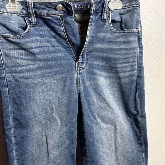 American Eagle Women Super Hi-rise Jegging Jeans Super Stretch Blue Size 6 R - Picture 4 of 13